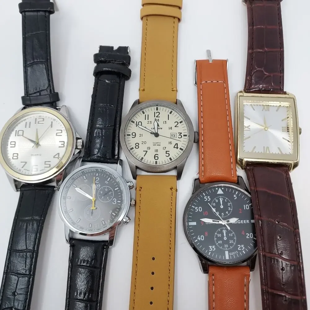 Lot of 5 Mens Working Fashion Watches Contemporary